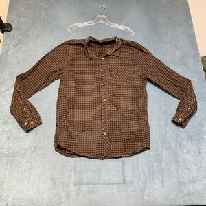 O'Neill Rockaway Shirt Mens Large Brown Black Check Tailored Fit Logo Button Up